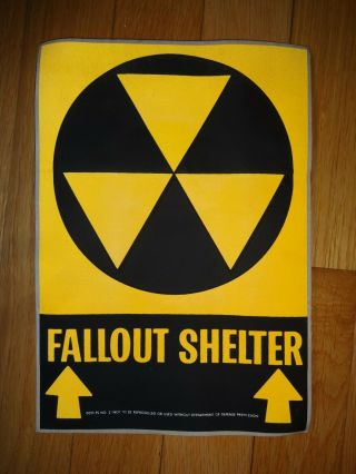 Vintage Fallout Shelter Sign Sticker 1950 