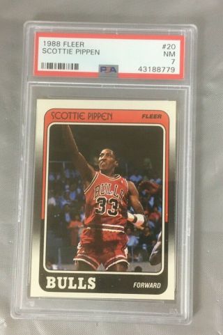 Fleer 20 1988 Scottie Pippen Rookie 89 Bulls Rc Chicago Basketball Hof Psa 7 Nm
