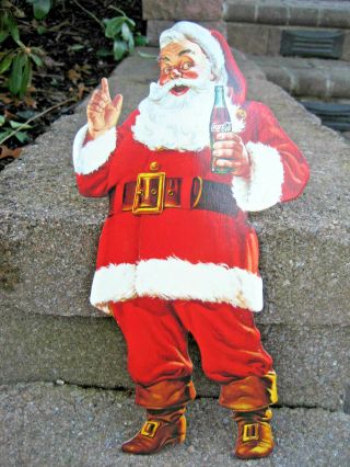 Vintage Coca Cola Santa Claus Die Cut Cardboard Advertisement
