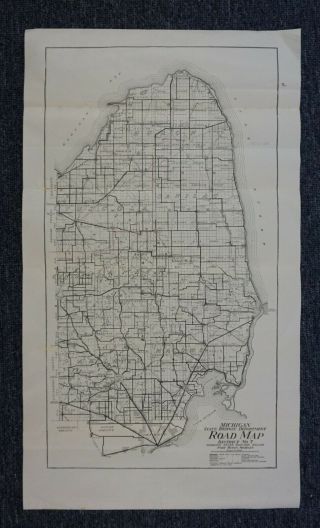 1924 Michigan State Highway Department Road Map District 7