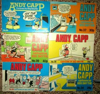 6 X Vintage Andy Capp Landscape Comic Strip Books By Reg Smythe 
