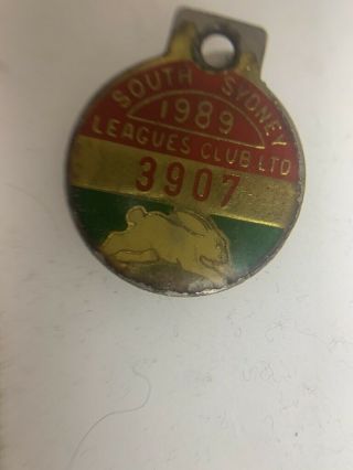 Vintage 1989 South Sydney Leagues Club Badge Rabbitohs Rugby Nrl Sydney Nswrl