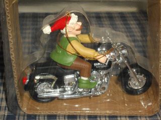 1998 Harley - Davidson North Pole Motorcycle Club Elf On Harley Ornament