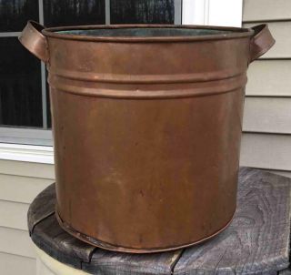 Antique Prim Copper Moonshine Still Boiler Pot Container W/handles Country Farm