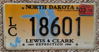 North Dakota Lewis And Clark License Plate 2006,  2007,  2008,  2009,  2010
