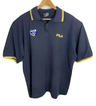 Vintage Acb Australian Cricket Fila Polo Shirt Mens Xl - 2xl Fit