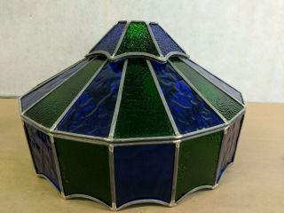 Antique Tiffany Style Large Stained Glass Lamp Shade 17 " Diameter X 10 " Tall B15