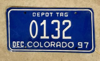 1997 97 Colorado State License Plate Depot Tag 0132