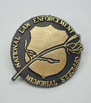 National Law Enforcement Officers Memorial Gold Tone Vintage Lapel Pin