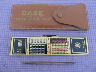 Vintage Addiator Arithma Mechanical Calculator With Case
