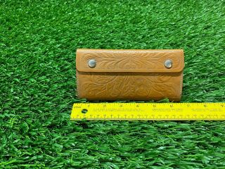 VINTAGE TOOLED LEATHER FLY WALLET CASE FLY FISHING 2