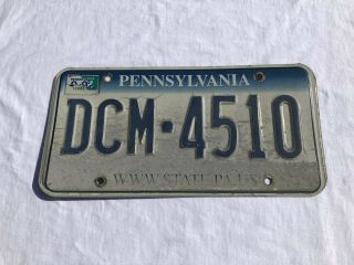 Pennsylvania Pa License Plate No Longer Issued Metal Yellow White Blue Car