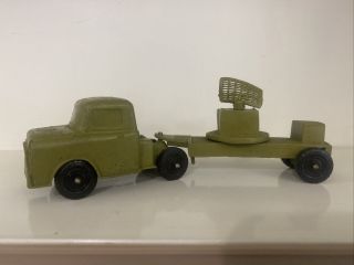 Vintage Green Army Truck & Trailer Hard Plastic Vehicles