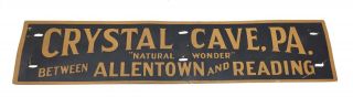 Antique Vintage Cardboard Advertising Sign Crystal Cave Reading Allentown Pa.