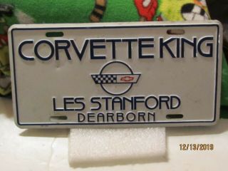 Les Stanford Corvette King Dearborn,  Mich License Plate P - 2