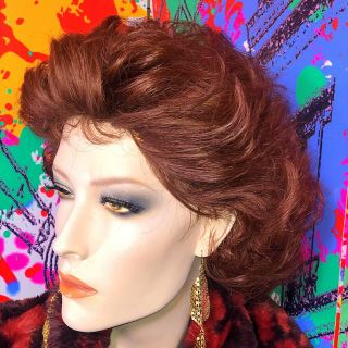 Short Auburn Red Ginger Greneker Wolf & Vine Vintage Hard Cap Mannequin Wig
