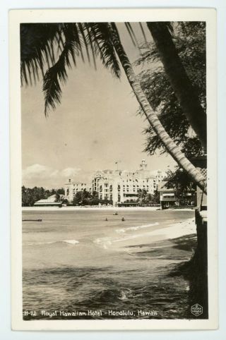 Royal Hawaiian Hotel Honolulu Hawaii Vintage Real Photo Postcard Rppc