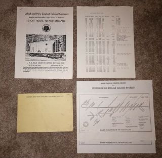 Vintage Lne Lehigh And England Railroad Rr Company Form 1 Pad & Info Sheets