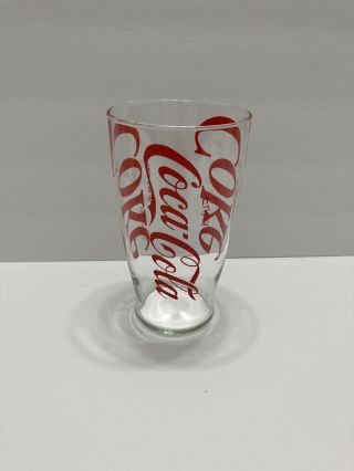 Vintage 70s - 80s Coca Cola Coke Tall Glass Cup Tumbler 32 Oz