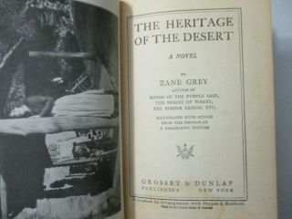 Zane Grey The Heritage of the Desert Vintage Fiction Novel Action Western 1910 3