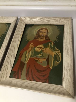 Vintage Jesus and Mary Paint by Number Framed 2