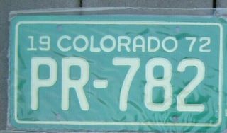 Vintage Colorado 1972 Motorcycle License Plate In Plastic Pr - 782 ^