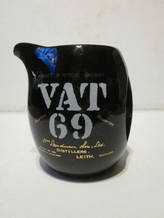 Vintage Porcelain Distillery Advertising Decanter Pitcher Vat 69 Whisky