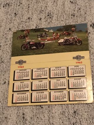 1962 Vintage Harley Davidson Paper Desk Top Calendar Moldel Line Up
