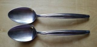 2 Antique Vintage Collectible Serving Spoon 8.  25 ",  Stainless Steel - Japan