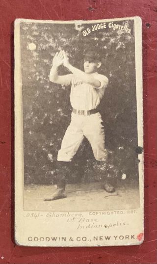 1887 N172 Old Judge Otto Shomberg Catch,  Hands Cap High