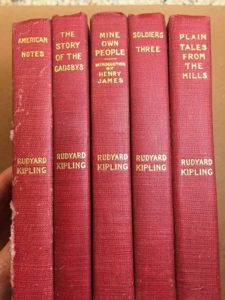Rudyard Kipling Antique Book Set Of 6 Red Hardback