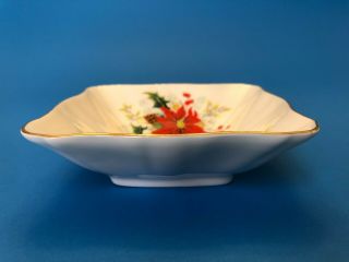 Vintage Royal Albert Poinsettia Trinket Dish Bowl Christmas 4.  75 