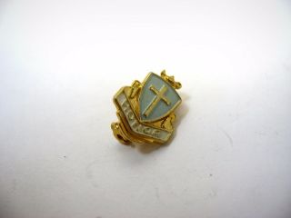 Vintage Collectible Pin: Honor Religious Blue Gold Tone Design