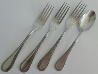 Towle Beaded Antique 3 Dinner Forks,  1 Soup Spoon Stainless 18/8 Germany