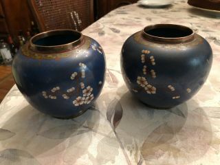 Two (2) Vintage/antique Chinese Cloisonne Vases No Lids