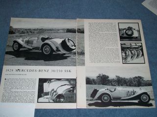1929 Mercedes - Benz 38/250 Ssk Vintage History Info Article Sskl