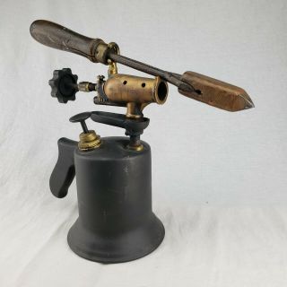 Antique Vintage Welding Plumbing Gas Blow Torch W/ Soldering Iron Tip Tool