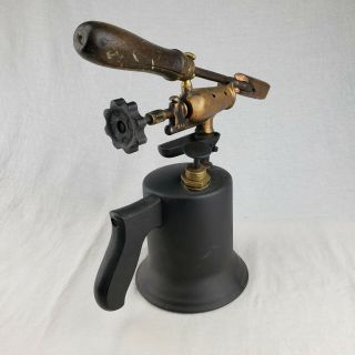 Antique Vintage Welding Plumbing Gas Blow Torch W/ Soldering Iron Tip Tool 2