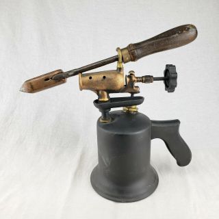 Antique Vintage Welding Plumbing Gas Blow Torch W/ Soldering Iron Tip Tool 3