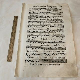 Huge 1700’s Music Sheet Folio Leaf In Le Mans - France - Decor Display - D