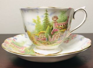 Vintage Royal Albert Fine Bone China Kentish Rockery Tea Cup Saucer Set England