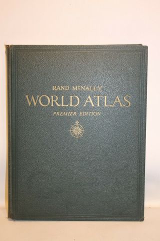 Vintage 1946 Rand Mcnally Hardcover World Atlas Premier Edition With World Flags