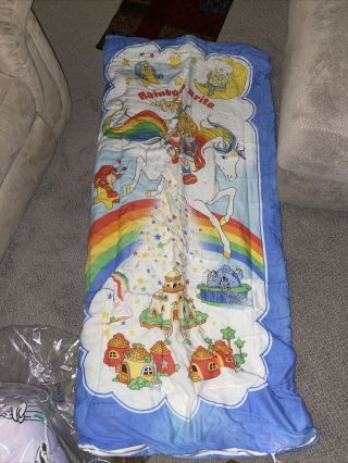 Vintage 1983 Rainbow Brite Sleeping Bag Hallmark Child Size Zip Up - 53