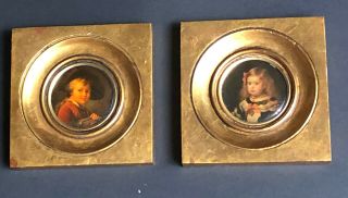 Vintage Convex Glass Framed Gold Italy Antique Frames Wall Italian Florentine