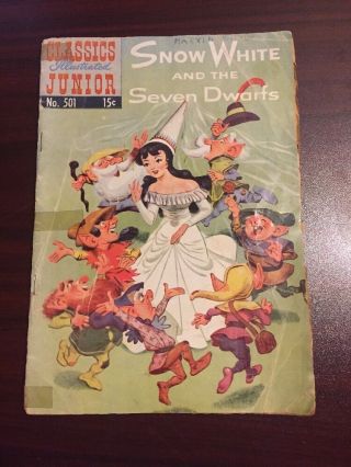 Classics Illustrated Junior 501 Snow White And The Seven Dwarfs - Vintage Comic
