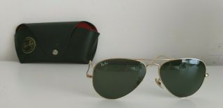 Vintage Ray Ban Aviator Pilot Sunglasses With Case 100 Uv Protection Italy