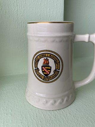 Vintage Uss George C.  Marshall Ssbn - 654 U.  S.  Navy Submarine Ceramic Beer Mug