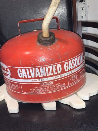 Vintage Eagle 2.  5 Gallon Galvanized Vented Gas Can USA Model SP - 2 1/2 3