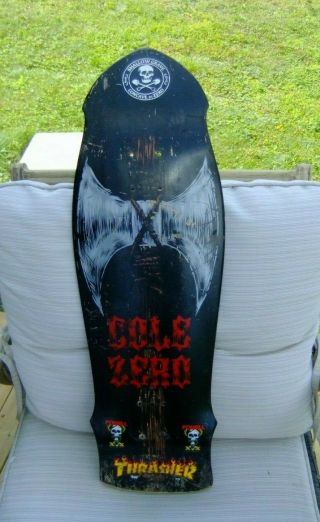 Zero Chris Cole Battle Axe Shaped Black Skateboard 9.  5 Deck Rare