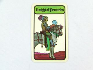 Vintage 1972 Hoi Polloi Tarot Single Replacement Card Knight Of Pentacles